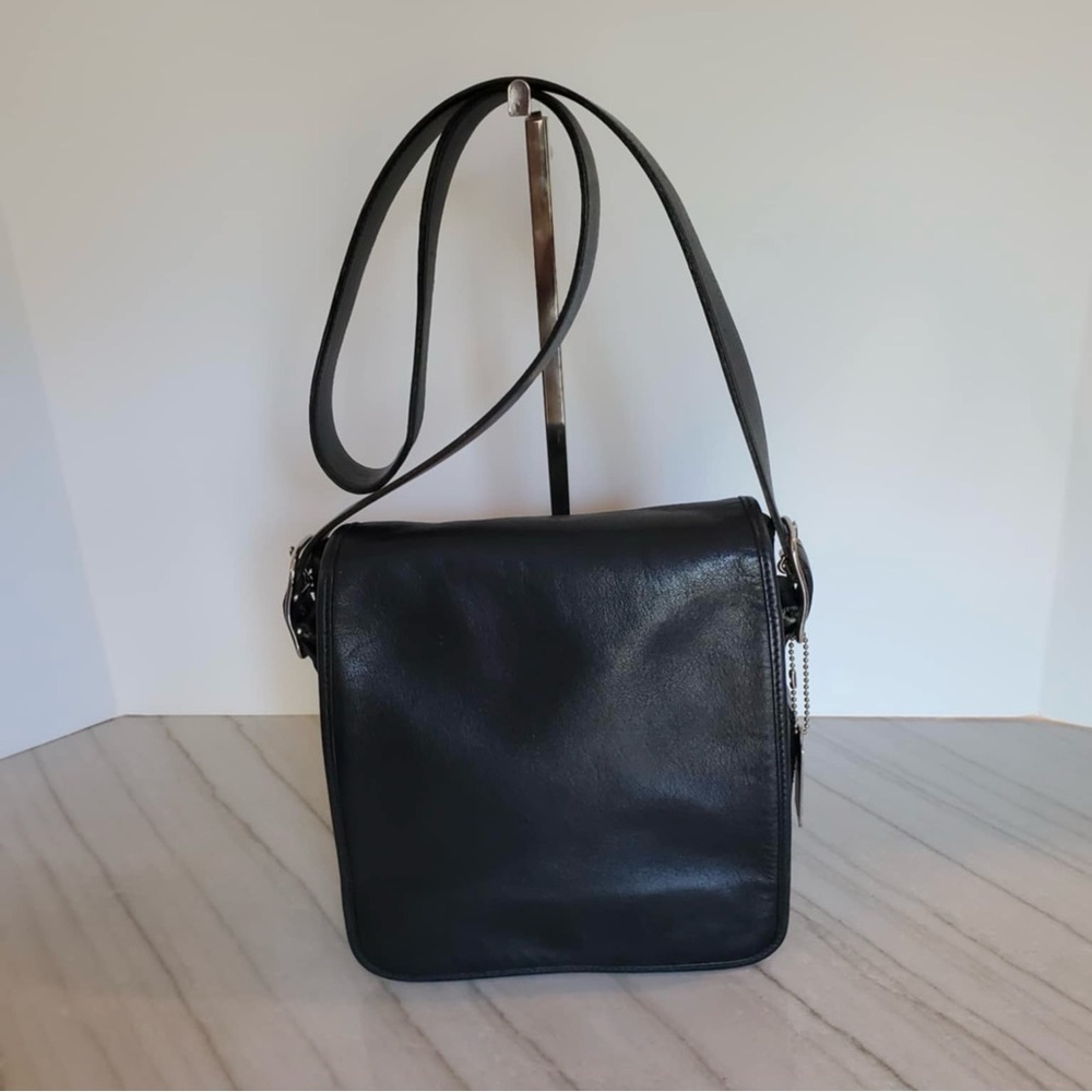 VTG Coach Legacy Studio Flap Crossbody Black Leather 9335